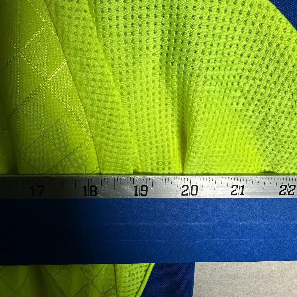 Adidas Soccer Jersey Shirt Mens Large Neon Green Blue Climacool Performance